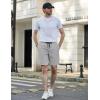 COOFANDY Mens Casual Shorts Elastic Waist Drawstring Shorts Lightweight Summer Beach Shorts(Light Grey)