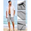 COOFANDY Mens Casual Shorts Elastic Waist Drawstring Shorts Lightweight Summer Beach Shorts(Light Grey)