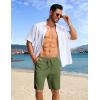 COOFANDY Men’s Casual Shorts Lightweight Elastic Waist Drawstring Summer Beach Shorts with Pockets(Army Green)