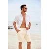 COOFANDY Men’s Casual Shorts Lightweight Elastic Waist Drawstring Summer Beach Shorts with Pockets(Beige)