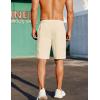COOFANDY Men’s Casual Shorts Lightweight Elastic Waist Drawstring Summer Beach Shorts with Pockets(Beige)