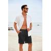 COOFANDY Men’s Casual Shorts Lightweight Elastic Waist Drawstring Summer Beach Shorts with Pockets(Black)