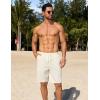 COOFANDY Men’s Casual Shorts Lightweight Elastic Waist Drawstring Summer Beach Shorts with Pockets(Cream-colored)