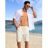 COOFANDY Men’s Casual Shorts Lightweight Elastic Waist Drawstring Summer Beach Shorts with Pockets(Cream-colored)