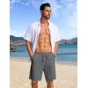 COOFANDY Men’s Casual Shorts Lightweight Elastic Waist Drawstring Summer Beach Shorts with Pockets(Dark Grey)