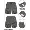COOFANDY Men’s Casual Shorts Lightweight Elastic Waist Drawstring Summer Beach Shorts with Pockets(Dark Grey)