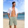 COOFANDY Men’s Casual Shorts Lightweight Elastic Waist Drawstring Summer Beach Shorts with Pockets(Light Grey)