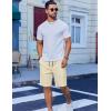COOFANDY Men’s Casual Shorts Lightweight Elastic Waist Drawstring Summer Beach Shorts with Pockets(Light Khaki)