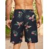 COOFANDY Men’s Casual Shorts Lightweight Elastic Waist Drawstring Summer Beach Shorts with Pockets(Navy Blue&green Flower)
