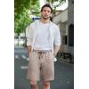 COOFANDY Mens Casual Shorts Stretch Drawstring Summer Beach Shorts Chino Golf Shorts with Pockets(Champagne)