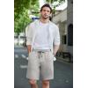 COOFANDY Mens Casual Shorts Stretch Drawstring Summer Beach Shorts Chino Golf Shorts with Pockets(Light Grey)