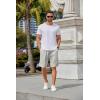 COOFANDY Mens Casual Shorts Stretch Drawstring Summer Beach Shorts Chino Golf Shorts with Pockets(Light Grey)