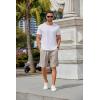 COOFANDY Mens Casual Shorts Stretch Drawstring Summer Beach Shorts Chino Golf Shorts with Pockets(Light Khaki)