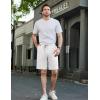 COOFANDY Mens Casual Shorts Stretch Drawstring Summer Beach Shorts Chino Golf Shorts with Pockets(White)