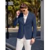 COOFANDY Mens Casual Sport Coat Blazer Two Buttons Knit Lightweight Suit Jackets(Blue)