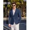 COOFANDY Mens Casual Sport Coat Blazer Two Buttons Knit Lightweight Suit Jackets(Blue)