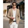 COOFANDY Mens Casual Sport Coat Blazer Two Buttons Knit Lightweight Suit Jackets(Khaki)