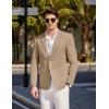 COOFANDY Mens Casual Sport Coat Blazer Two Buttons Knit Lightweight Suit Jackets(Khaki)