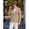 COOFANDY Mens Casual Sport Coat Blazer Two Buttons Knit Lightweight Suit Jackets(Khaki)