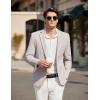 COOFANDY Mens Casual Sport Coat Blazer Two Buttons Knit Lightweight Suit Jackets(Light Grey)