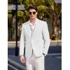 COOFANDY Mens Casual Sport Coat Blazer Two Buttons Knit Lightweight Suit Jackets(White)