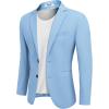 COOFANDY Mens Casual Sport Coat Regular Fit Lightweight Blazers Jacket Two Button Business Suit Jackets(Light Blue)