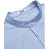 COOFANDY Men’s Casual Summer Beach Henley Shirt Band Collar Lightweight Hippie Tee Shirts(Light Blue)