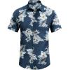 COOFANDY Men’s Casual Summer Beach Wrinkle Free Shirts Short Sleeve Button Down Lightweight Untucked Textured Shirt(Z-rainforest)