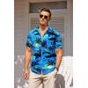 COOFANDY Men’s Casual Summer Beach Wrinkle Free Shirts Short Sleeve Button Down Lightweight Untucked Textured Shirt(Z-sunrise)
