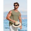 COOFANDY Mens Casual Tank Tops 2 Pack Waffle Knit Sleeveless Shirt Breathable Tank Shirts Summer Muscle Tee(Army Green)