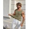 COOFANDY Mens Casual Tank Tops 2 Pack Waffle Knit Sleeveless Shirt Breathable Tank Shirts Summer Muscle Tee(Army Green)