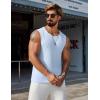COOFANDY Mens Casual Tank Tops 2 Pack Waffle Knit Sleeveless Shirt Breathable Tank Shirts Summer Muscle Tee(White/Light Blue)