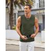 COOFANDY Men’s Casual Tank Tops Knit Sleeveless Shirt Summer Beach Tank Shirt Breathable Muscle T Shirts(Army Green)