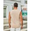 COOFANDY Men’s Casual Tank Tops Knit Sleeveless Shirt Summer Beach Tank Shirt Breathable Muscle T Shirts(Cream)
