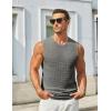 COOFANDY Men’s Casual Tank Tops Knit Sleeveless Shirt Summer Beach Tank Shirt Breathable Muscle T Shirts(Dark Grey)