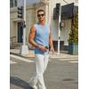 COOFANDY Men’s Casual Tank Tops Knit Sleeveless Shirt Summer Beach Tank Shirt Breathable Muscle T Shirts(Light Blue)