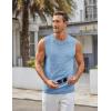 COOFANDY Men’s Casual Tank Tops Knit Sleeveless Shirt Summer Beach Tank Shirt Breathable Muscle T Shirts(Light Blue)