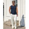 COOFANDY Men’s Casual Tank Tops Knit Sleeveless Shirt Summer Beach Tank Shirt Breathable Muscle T Shirts(Navy Blue)