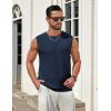 COOFANDY Men’s Casual Tank Tops Knit Sleeveless Shirt Summer Beach Tank Shirt Breathable Muscle T Shirts(Navy Blue)