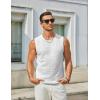 COOFANDY Men’s Casual Tank Tops Knit Sleeveless Shirt Summer Beach Tank Shirt Breathable Muscle T Shirts(White)
