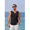COOFANDY Men’s Casual Tank Tops Knit V Neck Sleeveless T Shirts 2 Pack Summer Beach Lightweight Muscle Tee(Black/Army Green)
