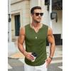COOFANDY Men’s Casual Tank Tops Knit V Neck Sleeveless T Shirts 2 Pack Summer Beach Lightweight Muscle Tee(Black/Army Green)
