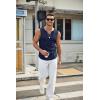 COOFANDY Men’s Casual Tank Tops Knit V Neck Sleeveless T Shirts 2 Pack Summer Beach Lightweight Muscle Tee(Black/Navy)