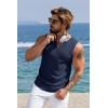 COOFANDY Men’s Casual Tank Tops Knit V Neck Sleeveless T Shirts 2 Pack Summer Beach Lightweight Muscle Tee(Black/Navy)