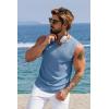 COOFANDY Men’s Casual Tank Tops Knit V Neck Sleeveless T Shirts 2 Pack Summer Beach Lightweight Muscle Tee(Blue)