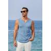 COOFANDY Men’s Casual Tank Tops Knit V Neck Sleeveless T Shirts 2 Pack Summer Beach Lightweight Muscle Tee(Blue)