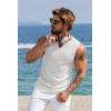COOFANDY Men’s Casual Tank Tops Knit V Neck Sleeveless T Shirts 2 Pack Summer Beach Lightweight Muscle Tee(White)