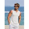 COOFANDY Men’s Casual Tank Tops Knit V Neck Sleeveless T Shirts 2 Pack Summer Beach Lightweight Muscle Tee(White)