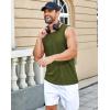 COOFANDY Mens Casual Tank Tops Moisture Wicking Muscle Sleeveless Shirts Soft Bamboo Viscose Tank Shirt 2 Pack(Black/Army Green)