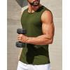 COOFANDY Mens Casual Tank Tops Moisture Wicking Muscle Sleeveless Shirts Soft Bamboo Viscose Tank Shirt 2 Pack(Black/Army Green)